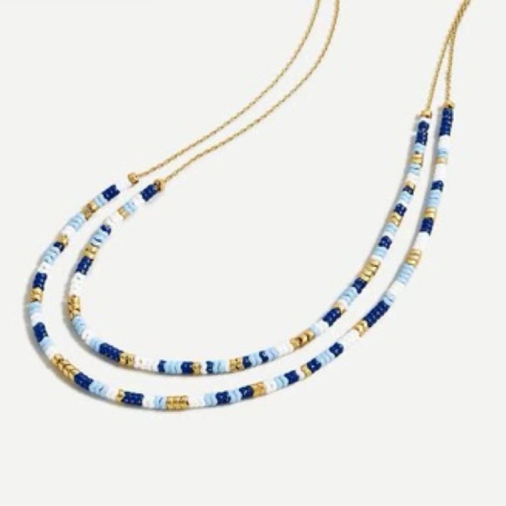 NWT J.Crew Layered Chevron Beaded Necklace